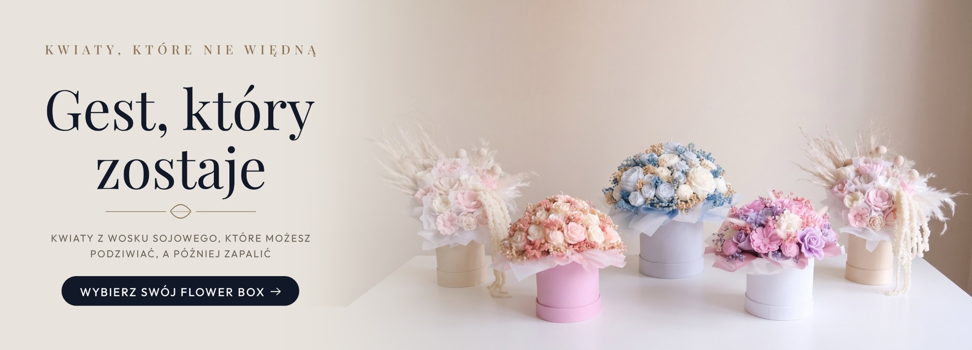 Flower boxy ze świec sojowych - kwiaty, które nie więdną