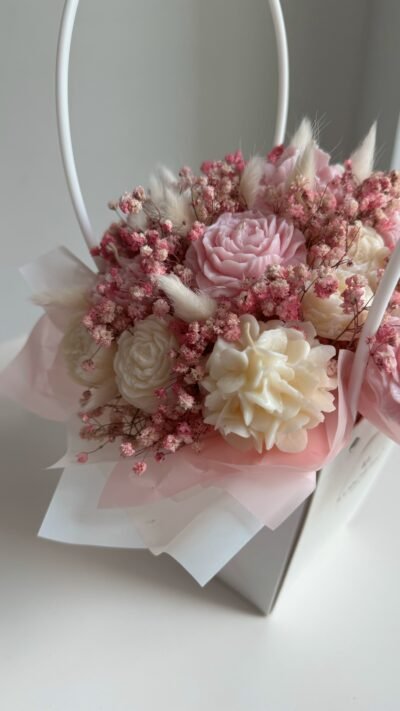 Candle Flower Basket - Różowy - obrazek 3