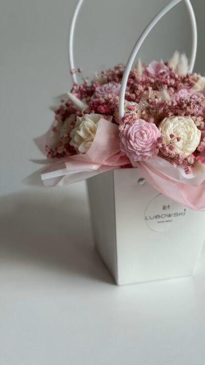 Candle Flower Basket - Różowy - obrazek 2