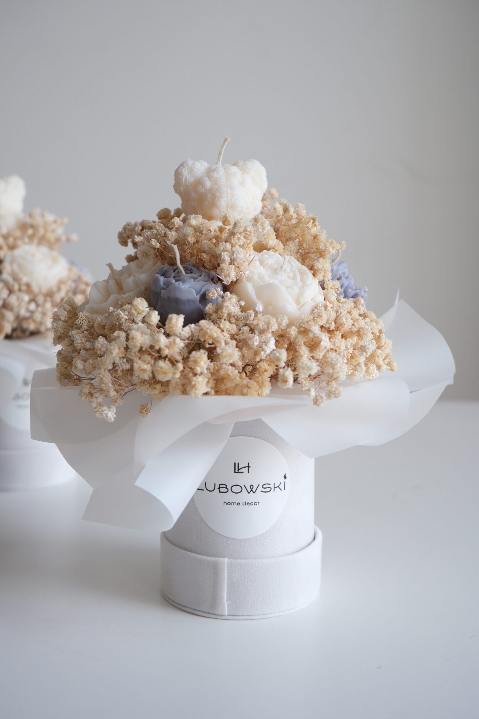 Flower Box ze świec sojowych - Miś, welurowe pudełko - obrazek 3