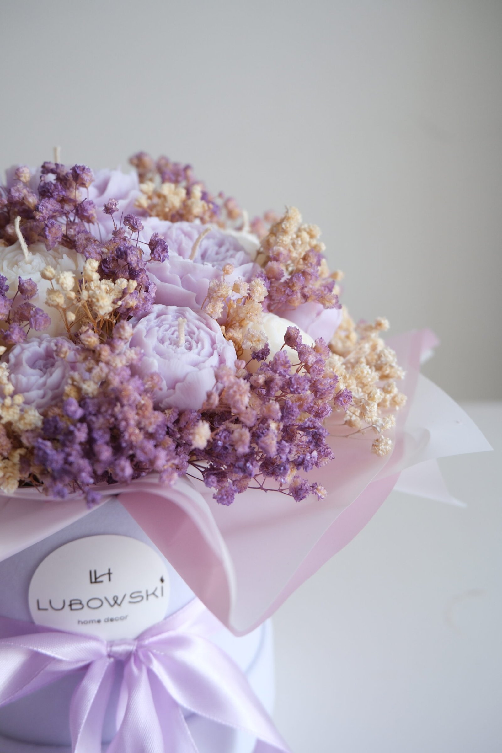 Flower Box z naturalnych świec - Lawendowy - obrazek 3