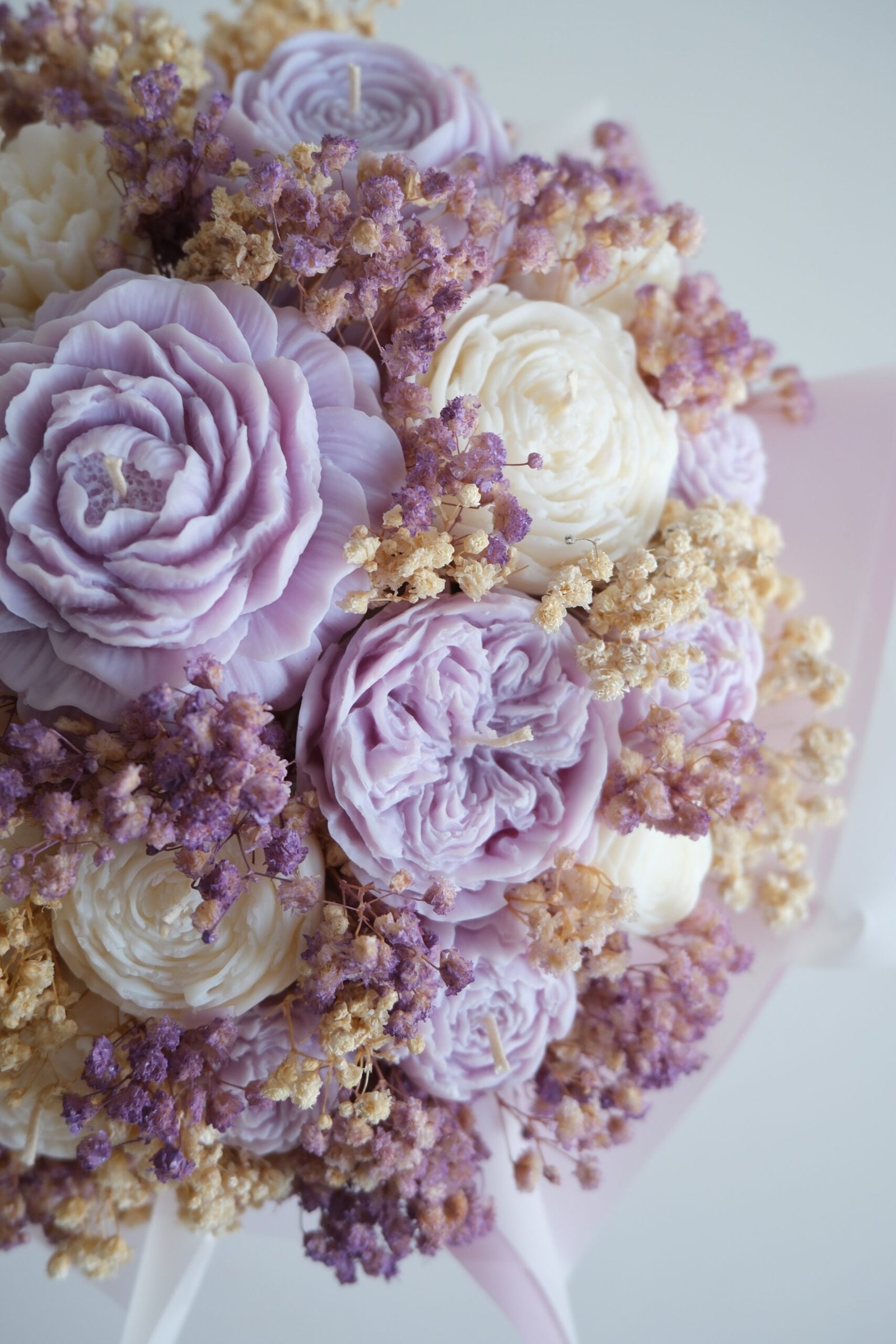 Flower Box z naturalnych świec - Lawendowy - obrazek 5