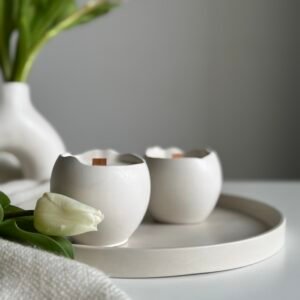 Ręcznie robione świece sojowe w gipsie - Wielkanocne