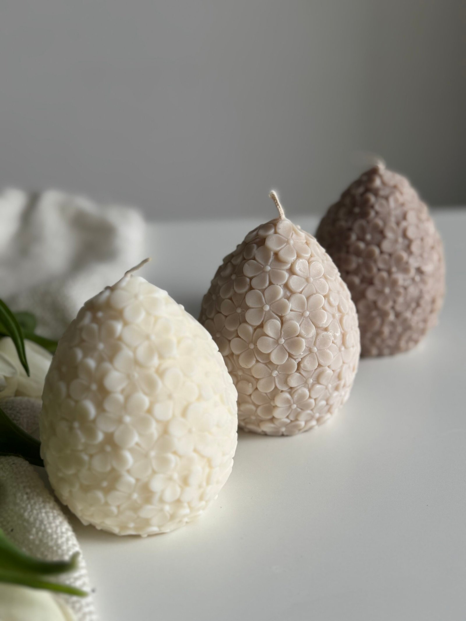 Wielkanocne świece sojowe – Jajka w Kwiaty / Małe kwiaty