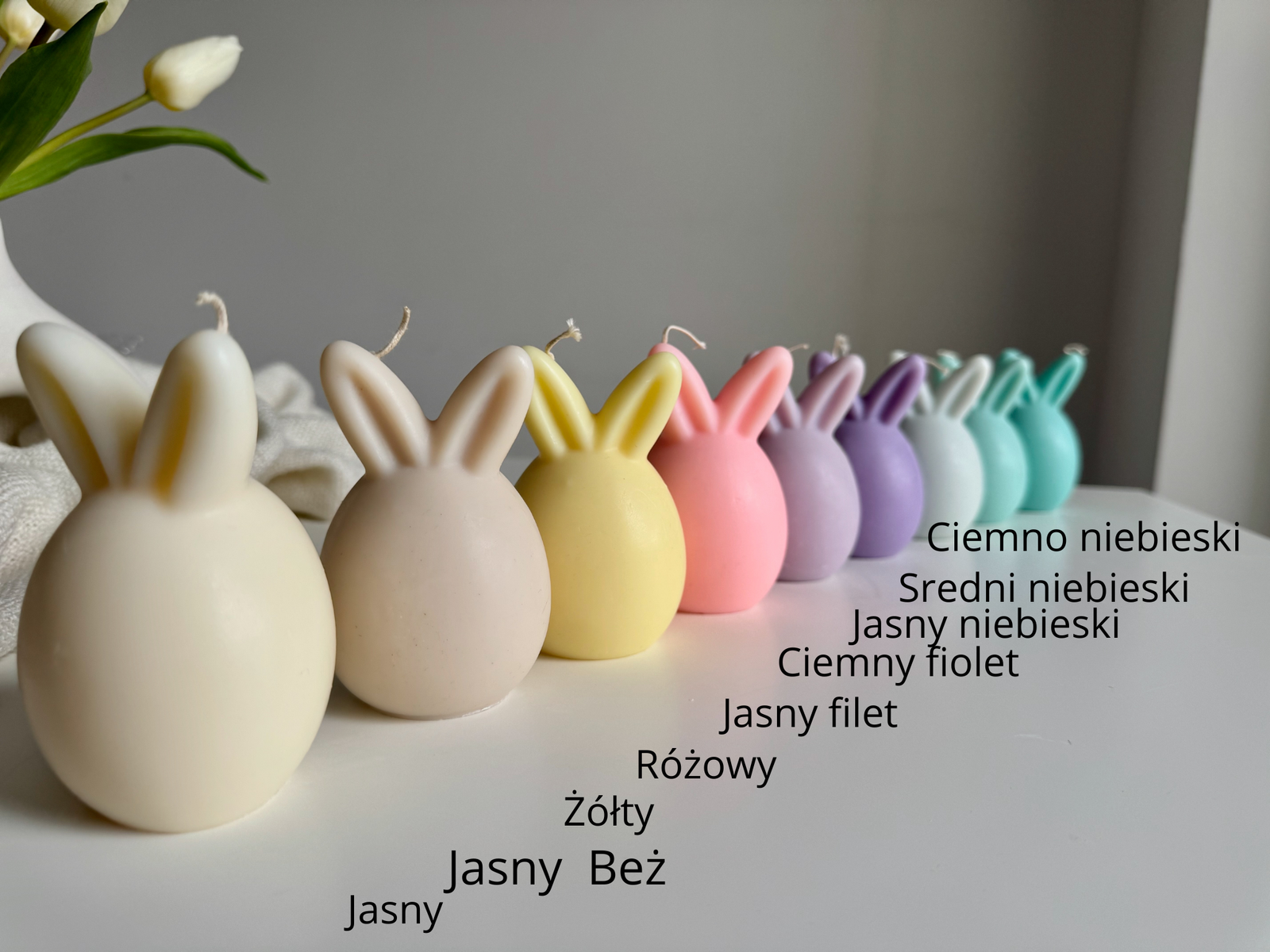 Dekoracyjna świeca wielkanocna – Duża Świeca z Królikiem - obrazek 5