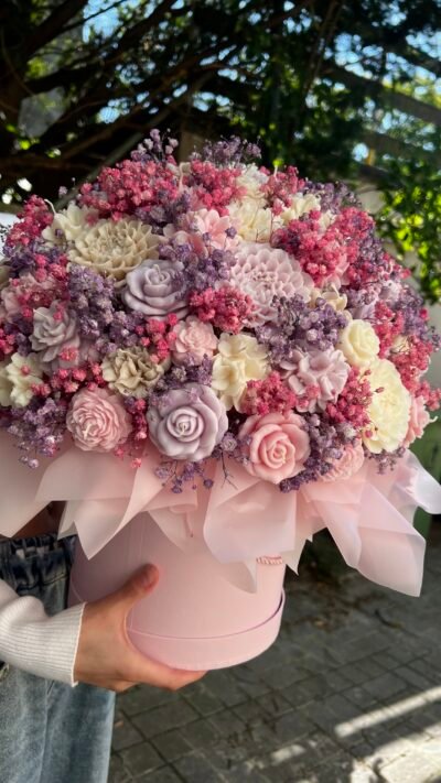 Duży Flower Box ze Świec XL – ręcznie robiona kompozycja - obrazek 9