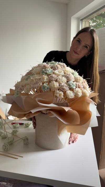 Duży Flower Box ze Świec XL – ręcznie robiona kompozycja - obrazek 5
