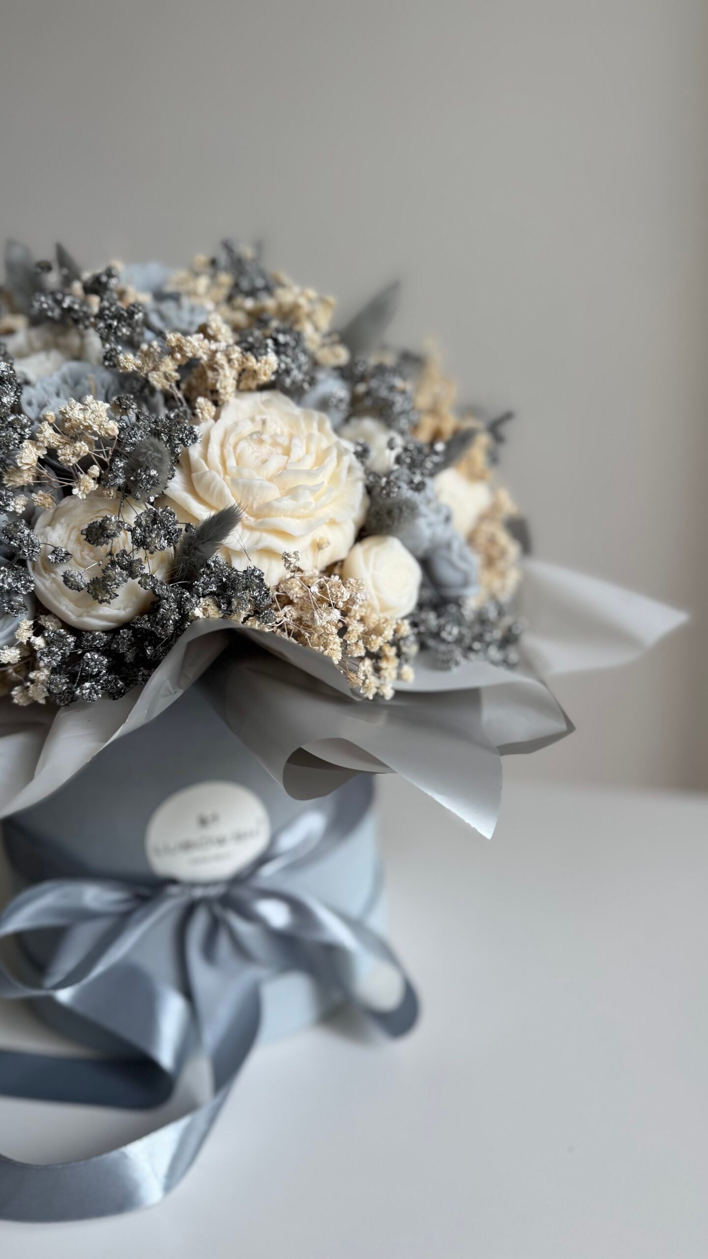 Candle Flower Box - Szary - obrazek 3