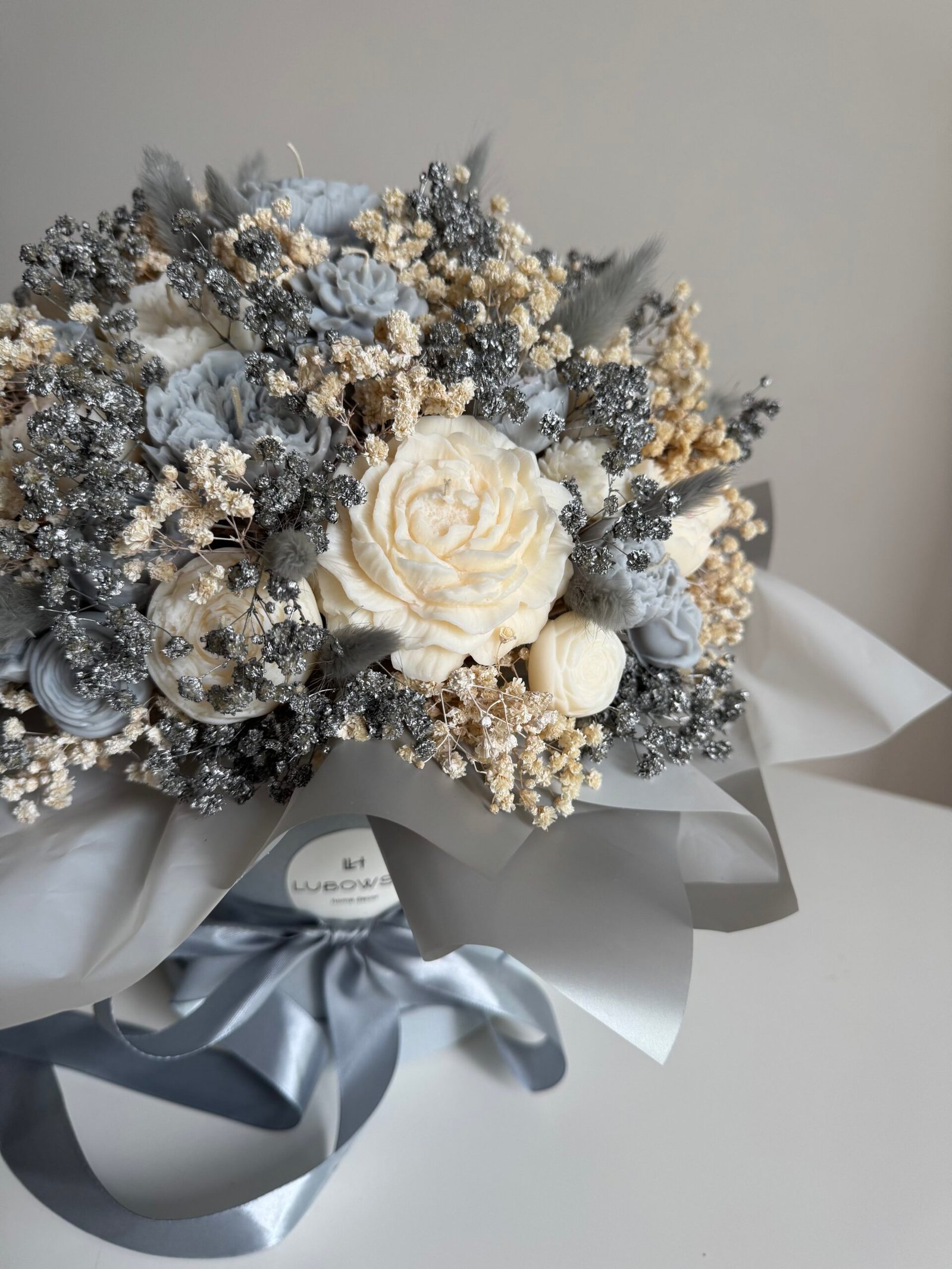 Candle Flower Box - Szary - obrazek 2