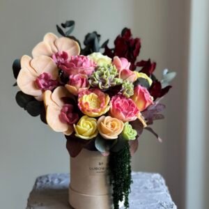 Elegancki Flower Box na Jesień – unikalna kompozycja świec