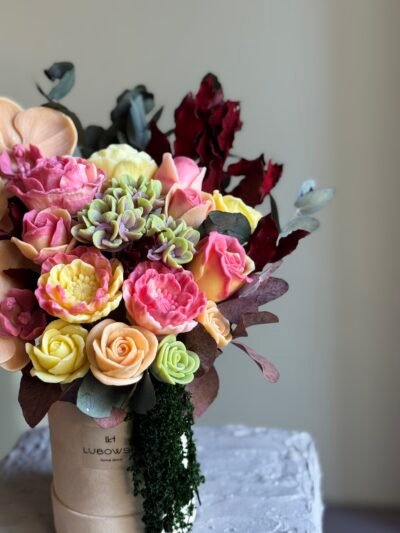 Elegancki Flower Box na Jesień – unikalna kompozycja świec - obrazek 4