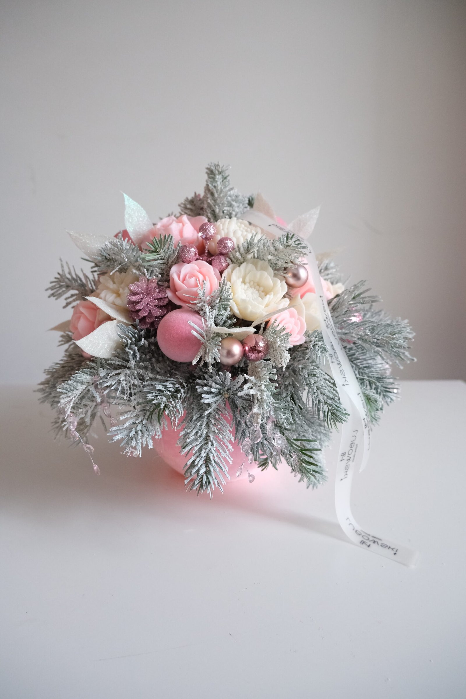 Świąteczny ozdobny box – kompozycja świąteczna do domu