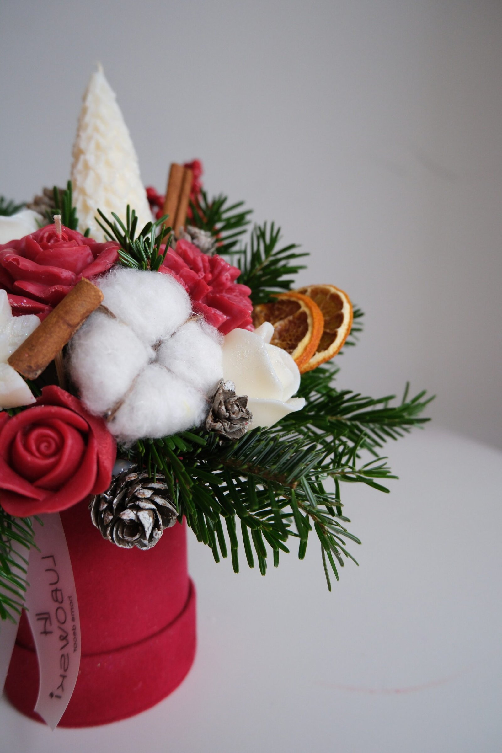 Stroik świąteczny z wosku sojowego i naturalnych dodatków - obrazek 5