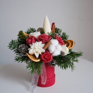 Stroik świąteczny z wosku sojowego i naturalnych dodatków