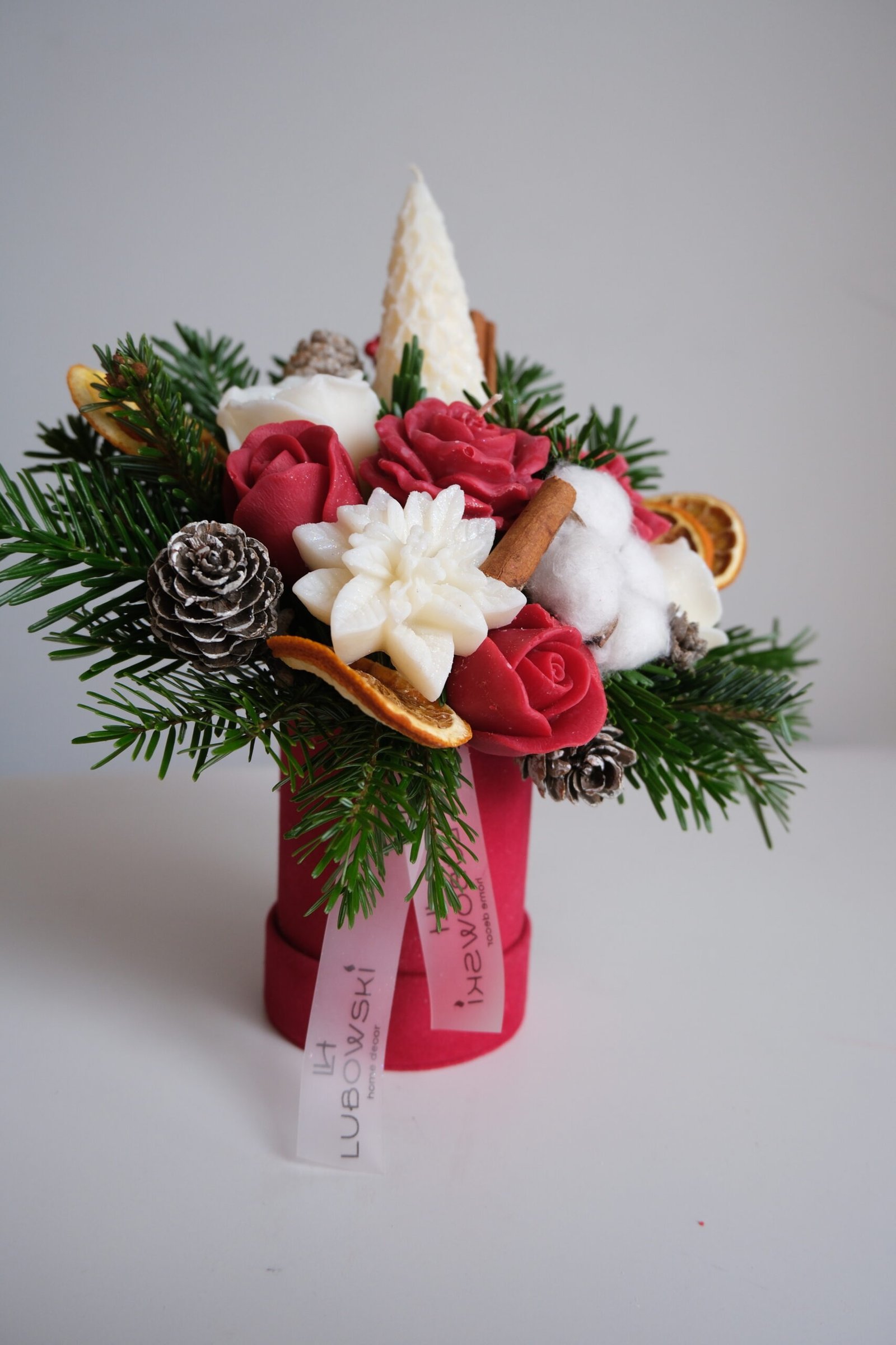 Stroik świąteczny z wosku sojowego i naturalnych dodatków - obrazek 2