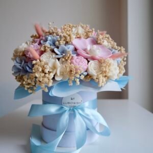 Flower Box z naturalnych świec – idealny prezent na dzień babci , dzień mamy