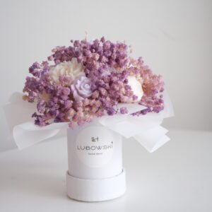 Mini Flower Box ze świec - Fioletowy