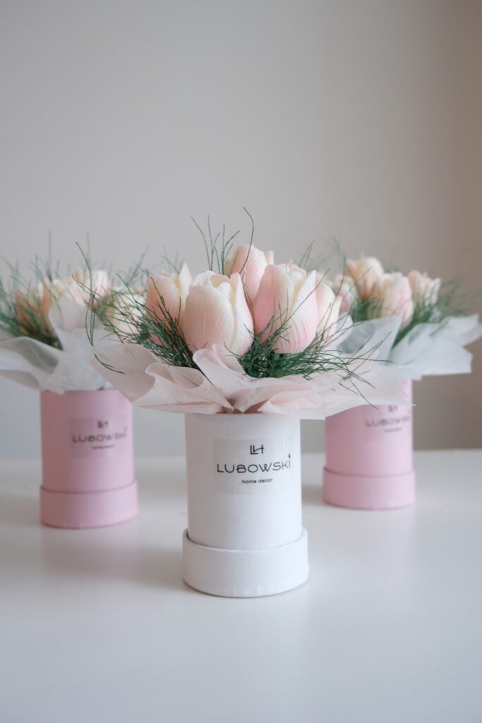Ekskluzywny Bukiet Tulipanów ze Świec Sojowych – Flower Box