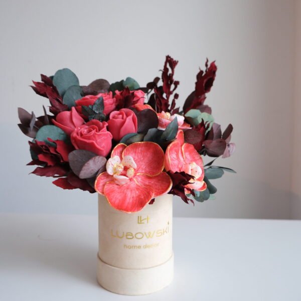 Ekskluzywny Flower Box Premium ze Świec Sojowych  - Róży