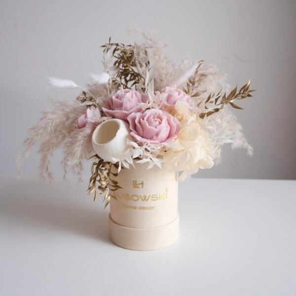 Flower Box ze Świec Sojowych Premium Blush Gold