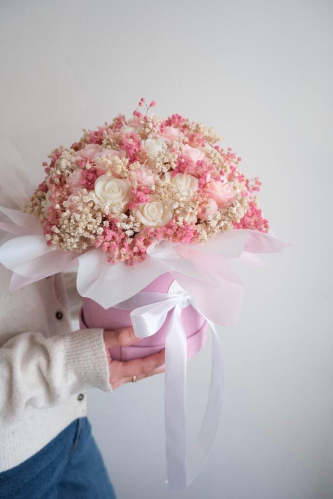 Flower Box ze Świeczek sojowych  - Róży