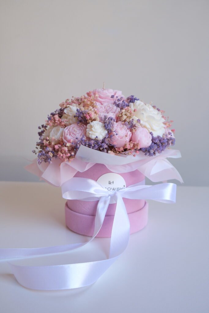premium box na prezent flower box świece sojowe