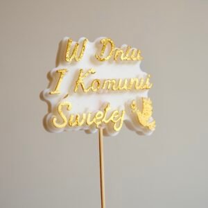 topper z wosku na Pierwszą Komunię Świętą