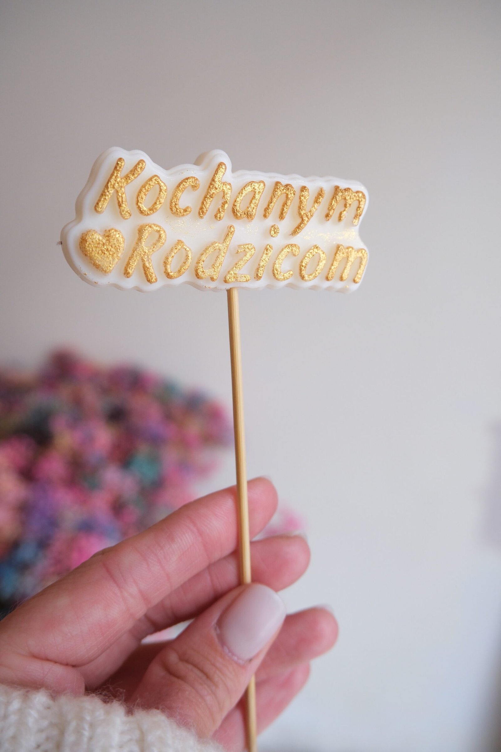 Topper ślubny Kochanym Rodzicom – topper do flower boxa - obrazek 4