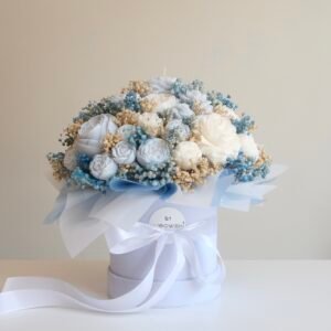 wieczne kwiaty Gdańsk flower box niebieski rozmiar L