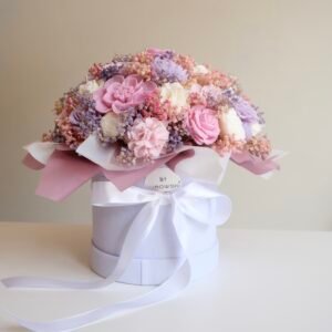 Kolorowy flower box ze świec sojowych rozmiar L – prezent z dostawą Gdańsk