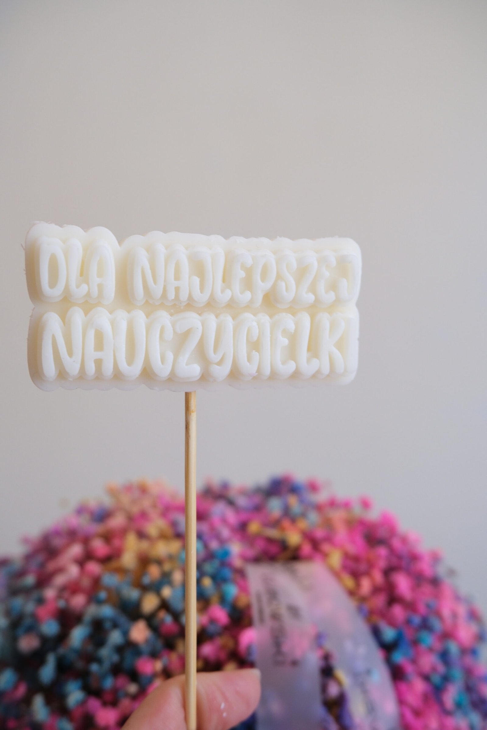 Topper dla najlepszego nauczyciela w kolorze złotym