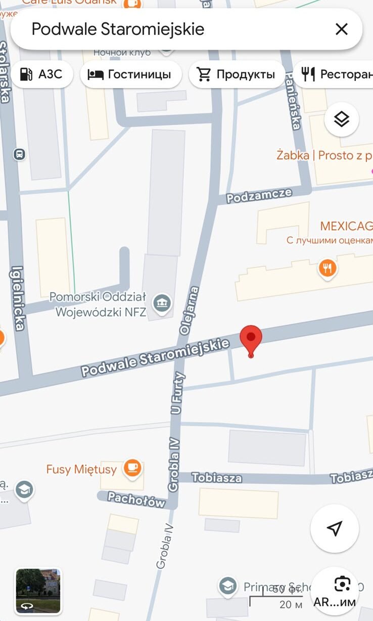 Mapa lokalizacji stoiska Lubowski przy Podwalu Staromiejskim